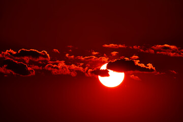 Wall Mural - sun in the dark sky