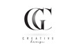 GC g c letter design logo logotype concept with serif font and elegant style vector illustration.