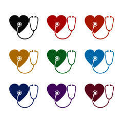 Wall Mural - Stethoscope icon isolated on white background