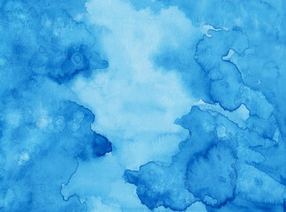 Wall Mural - Watercolor Paper - Blue color - Sea