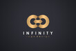 Abstract Initial Letter C and O Linked Logo. Gold Circular Shapes Infinity Style isolated on Luxury Background. Usable for Business and Branding Logos. Flat Vector Logo Design Template Element.