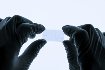 Canvas Print - Organ on chip OOC and lab on chip LOC - microfluidic device chip that simulates biological organs and laboratory device . Prototype of design lab-on-a-chip LOC in microfluidic laboratory