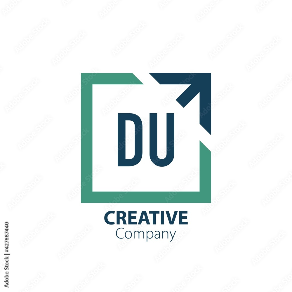 Initial Letter du Creative Out of Box Logo Design Template. Creative template logo - obrazy, fototapety, plakaty 