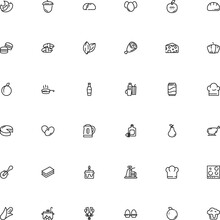 Icon Vector Icon Set Such As: Sushi, Poultry, Cookie, Happy, Eggcup, Person, Colored, Style, Orange, Card, Lemon Juice, Italy, Stroke, Soft, Pasta, Roll, Lobster, Knife, Hole, Tropical, Macaron, Bred