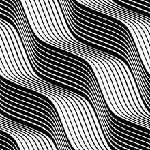 Vector Geometric Seamless Pattern. Modern Geometric Background With Wavy Lines.