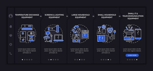 Wall Mural - e-trash classification onboarding vector template. responsive mobile website with icons. web page wa