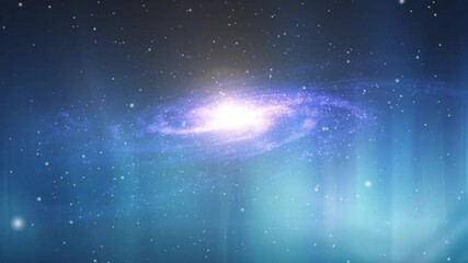 galaxy with a cloud surface nebula foreground, the universe.