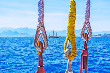 Wall Mural - View through the hooks and ropes, Antalya, Turkey