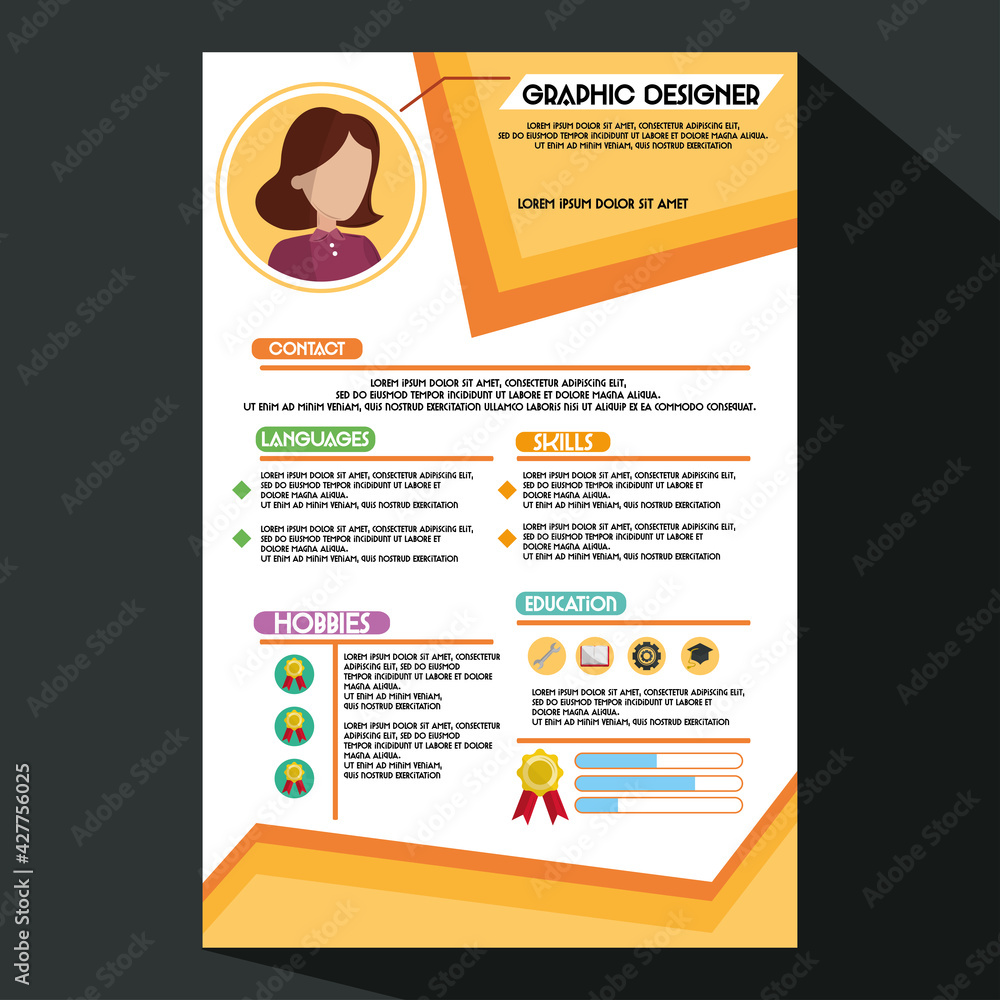 professional resume template Stock Vector | Adobe Stock