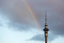 Auckland Tv Tower And A Light Rainbow.