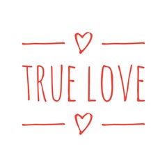 Canvas Print - ''True love'' Lettering