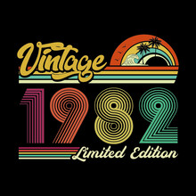 1982 Vector Vintage Retro Tshirt Design 