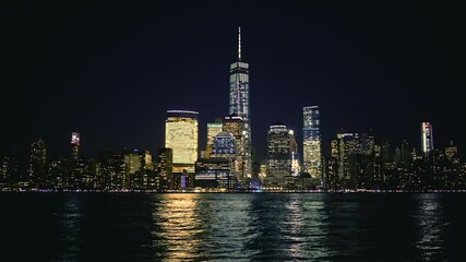 Fototapete - Downtown Manhattan skyline at night