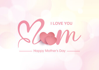 Wall Mural - Happy Mother's Day poster and banner template. Vector illustration for greeting card, women's day, shop, invitation, discount, sale, flyer, decoration.