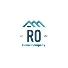 Initial Letter RO Home Creative Logo Design Template. Creative template logo