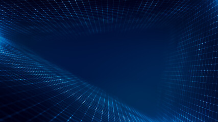 Wall Mural - abstract digital data plexus technology background/ 4k animation of an abstract plexus shape technol