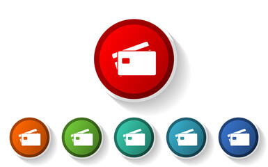 Poster - Credit card, bank, pay vector icon set, flat design symbol collection in 6 colors option in EPS 10