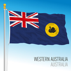 Wall Mural - Western Australia flag, state and territory, Australia, oceanian country, vector illustration