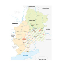 Naklejka na meble Map of the disputed Donbass region between Ukraine and Russia