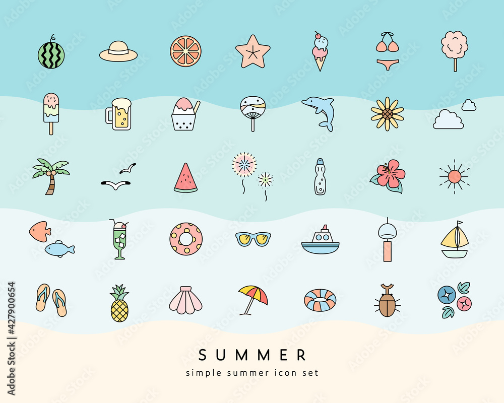 Obraz W Ramie 夏のアイテムのアイコンのセット イラスト 海 夏休み 花火 かわいい スイカ ひまわり Lato Ilustracja Ikona Fototapety Foteks Obraz W Ramie 夏のアイテムのアイコンのセット イラスト 海 夏休み 花火 かわいい スイカ ひまわり Lato Ilustracja Ikona Fototapety Foteks