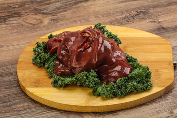 Raw chicken liver for cooking