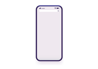 Poster - Vector smartphone illustration - unbranded mobile phone with blank screen on white background.