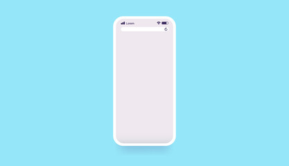 Poster - White smartphone vector illustration - Unbranded mobile phone on light blue background.