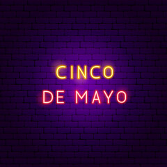 Poster - Cinco de Mayo Neon Text