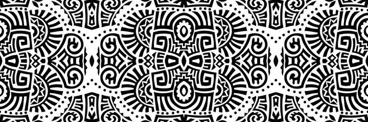 Abstract Ethnic Vector Seamless Pattern. Trendy boho tile. African textile design. Scandinavian ornament. Perfect for wallpaper, cloth, wrapping paper and other endless fill.