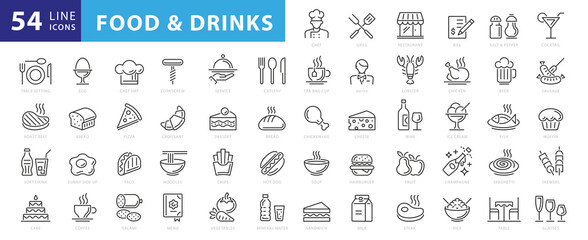  Food Line Icons