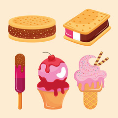 Poster - five iced confectionery icons