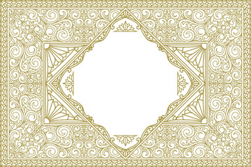 Wall Mural - Decorative monochrome ornate retro design blank card