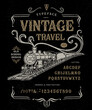 © magicpics1806 - Vector illustration Font Vintage Travel Steam locomotive