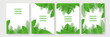© SyahCreation - Green summer background with tropical papercut leaves. Collection of vertical summer backgrounds with frames or borders made of green tropical palm leaves or jungle exotic foliage and place for text.