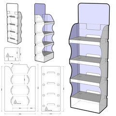 Wall Mural - Box for Display Stand and Die-cut Pattern.