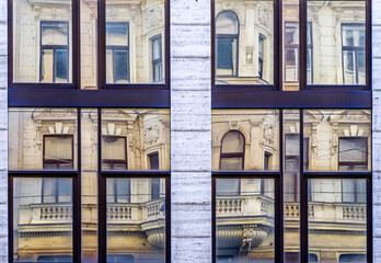 Canvas Print - modern office building with reflections