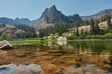 Beautiful Scenery Of The Lake Blanche Surrounded By Wasatch Mountains Near Salt Lake City, Utah, USA