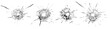 © CreativeSuburb - Bullet holes in the glass, collage or set.