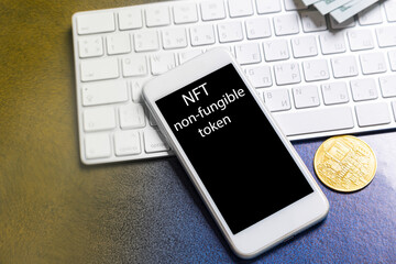 crypto art concept. blockchain called nfts. digital collectibles for cryptocurrencies. non-fungible 