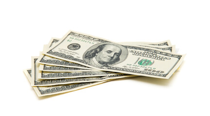 Wall Mural - American dollars on white background