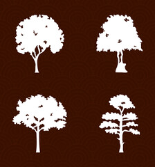 trees icon set