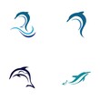 Dolphin Logo Template Vector. Dolphin jumping logo design concept.