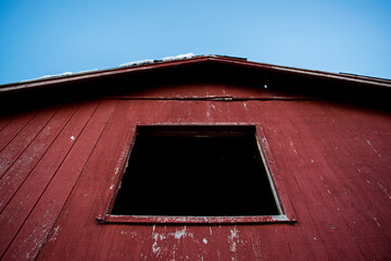 Red barn blue sky