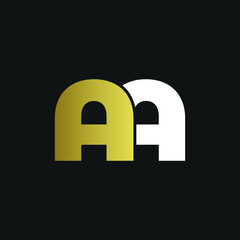 AA initial letter elegant Logo template vector creative business gold and white color based