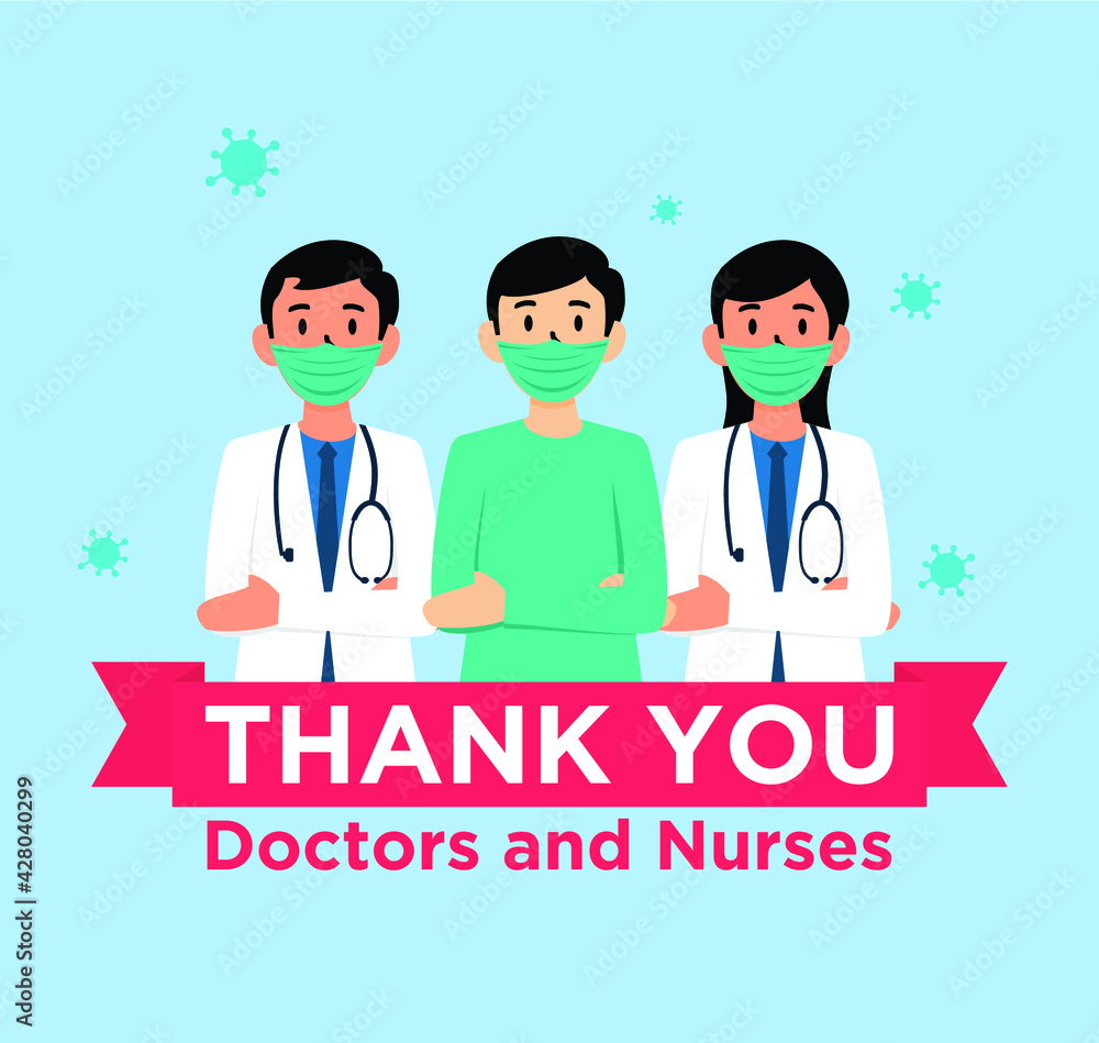 Thank you doctors and Nurses in Flat Concept Stock Vector | Adobe Stock