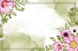 © orchidart - Beautiful floral frame background with soft flowers pink with greenery leaf