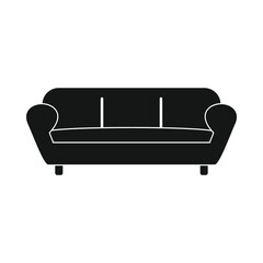 Canvas Print - Vector sleeping sofa black simple icon isolated