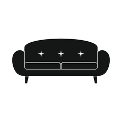 Wall Mural - Vector intage sofa black simple icon isolated