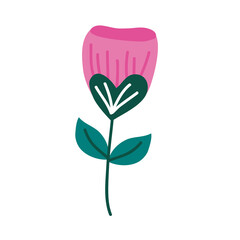 Sticker - fucsia flower and leafs