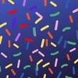 © Giree - Festival seamless pattern with confetti or donut's glaze, sprinkles in blue background illustration.